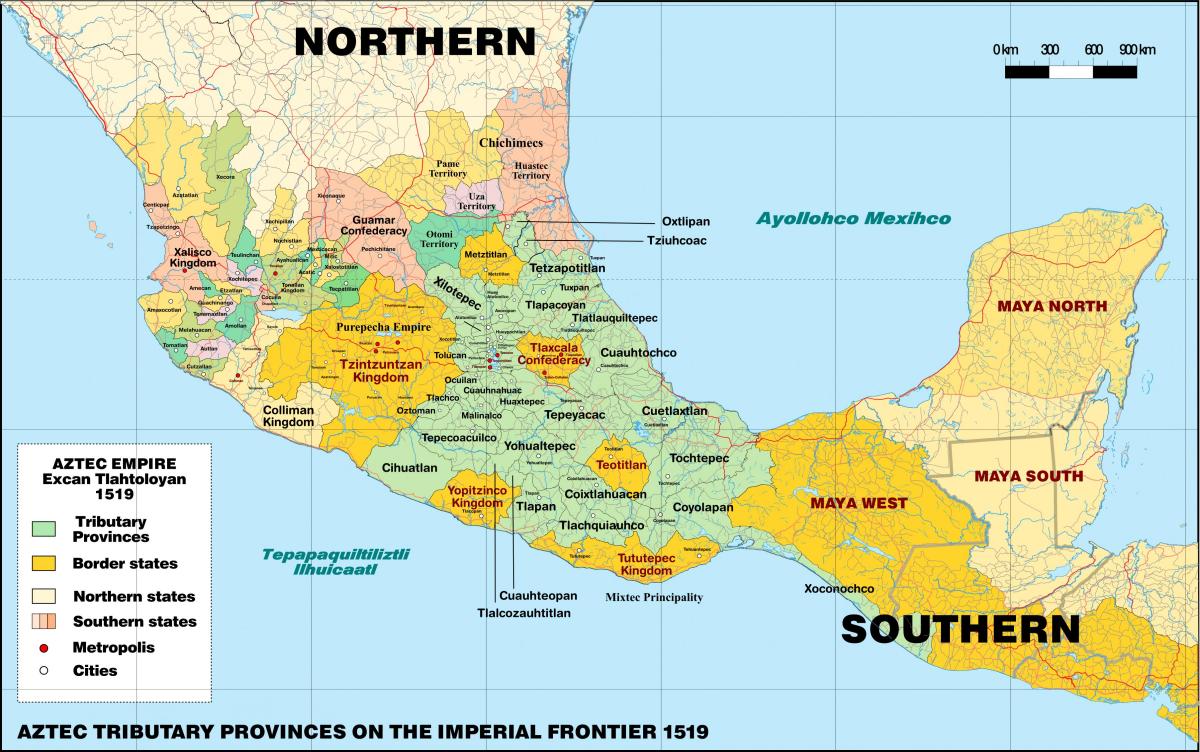 Tenochtitlan Meksyk mapie