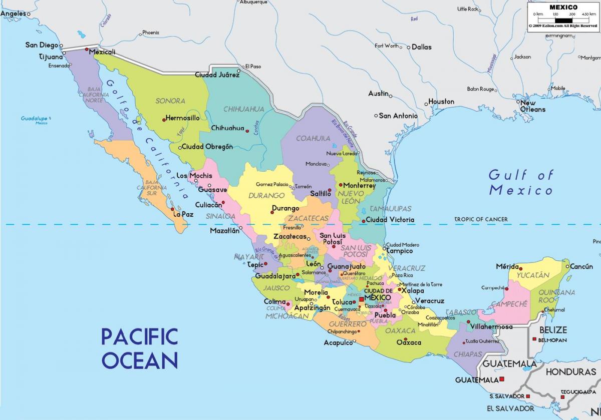 mapa Meksyku państwa