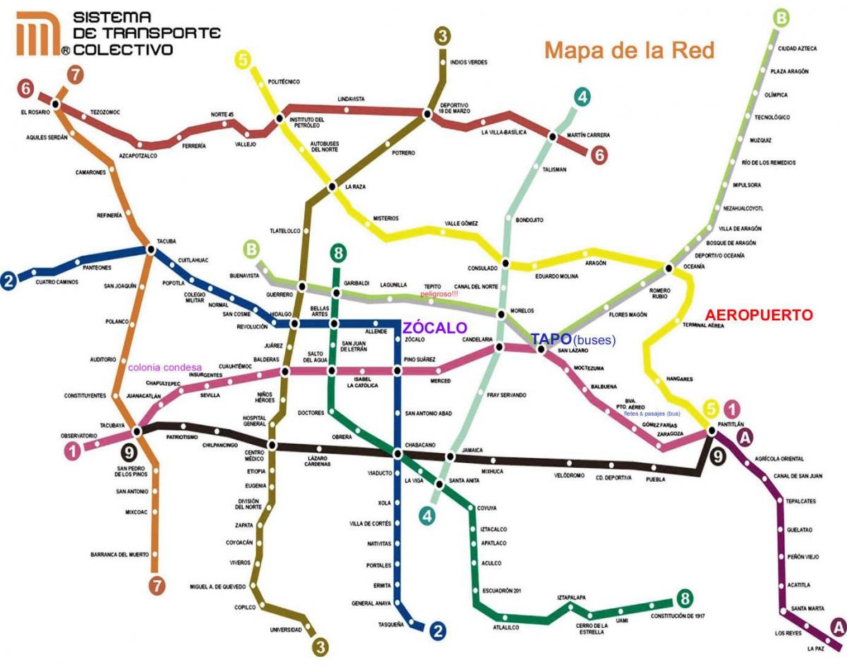 Meksyk pociągu na mapie
