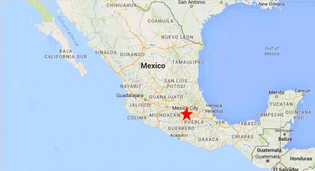 stolica Meksyku mapie