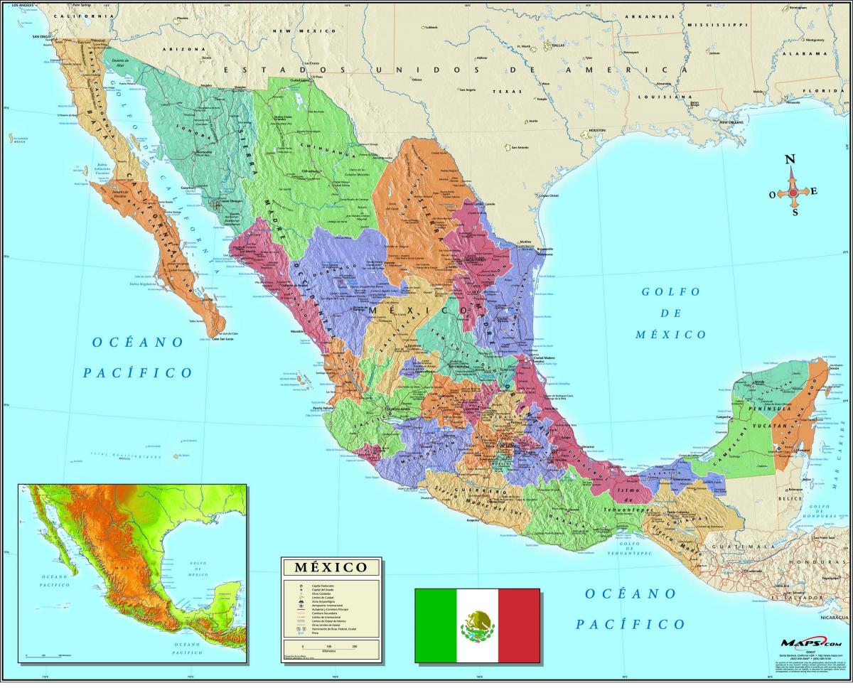 mapa Meksyku zip kod miasta 