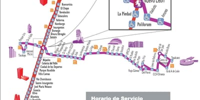 Mapa метробуса Meksyk 