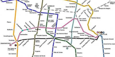 Mapa Meksyku autobus 