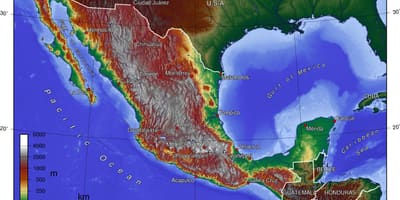 Meksyk mapy topograficznej
