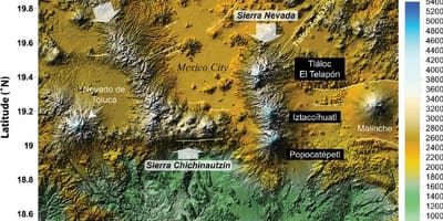 Mapa Meksyku terenu miasta 
