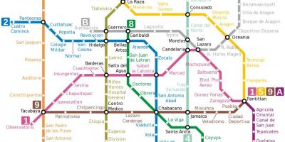 Meksyk metra DF mapie