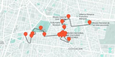 Mapa Meksyk wycieczka piesza
