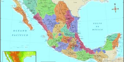 Mapa Meksyku zip kod miasta 