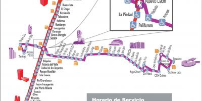 Mapa метробуса Meksyk 